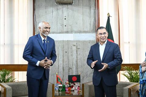 ބަންގްލަދޭޝްގެ އާ ބޮޑުވަޒީރު ތާރިގް ރަހްމާންއާ ރައީސް މުއިއްޒު ބައްދަލުކުރައްވައިފި